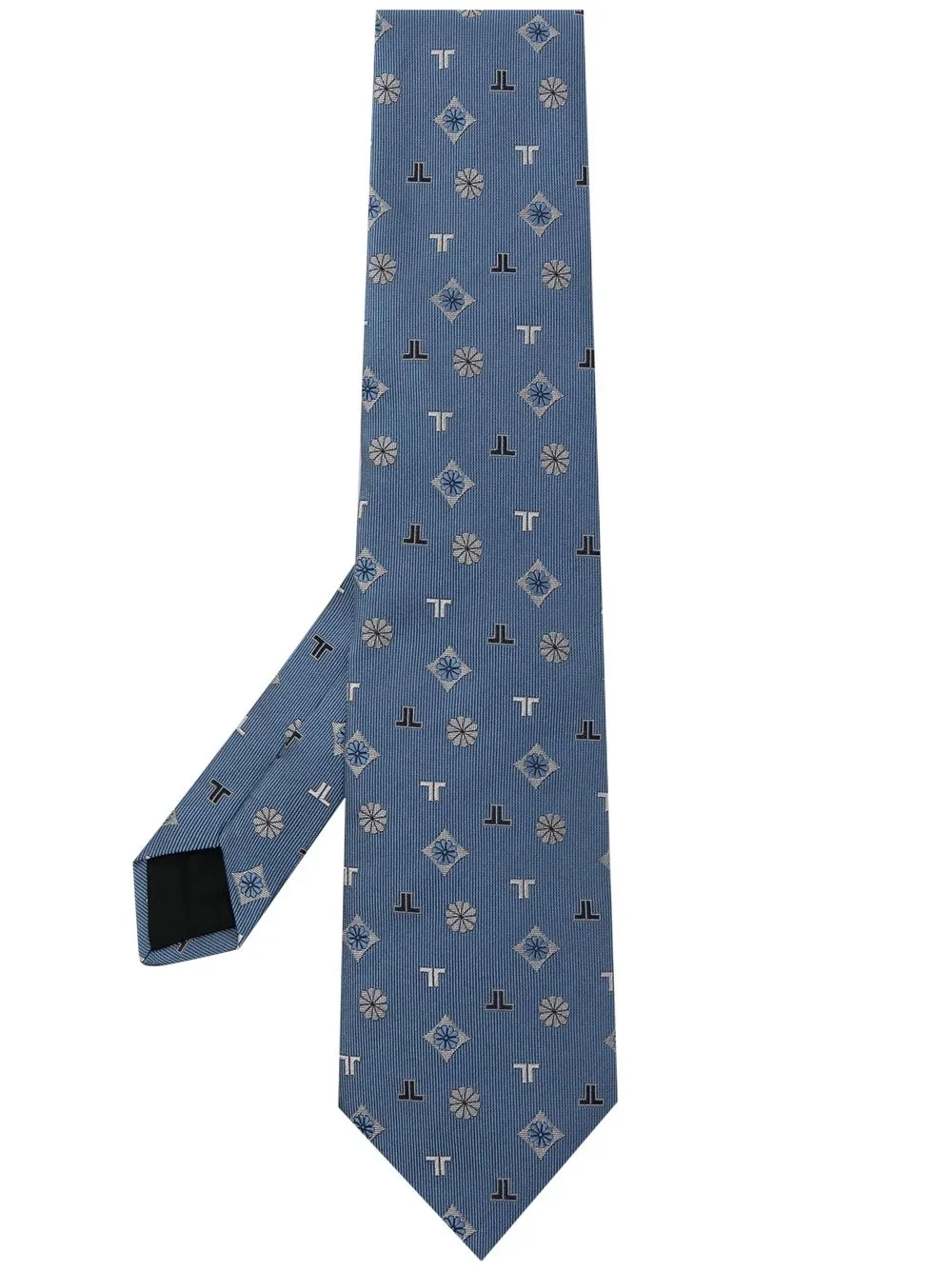 

Lanvin silk logo-print tie - Blue