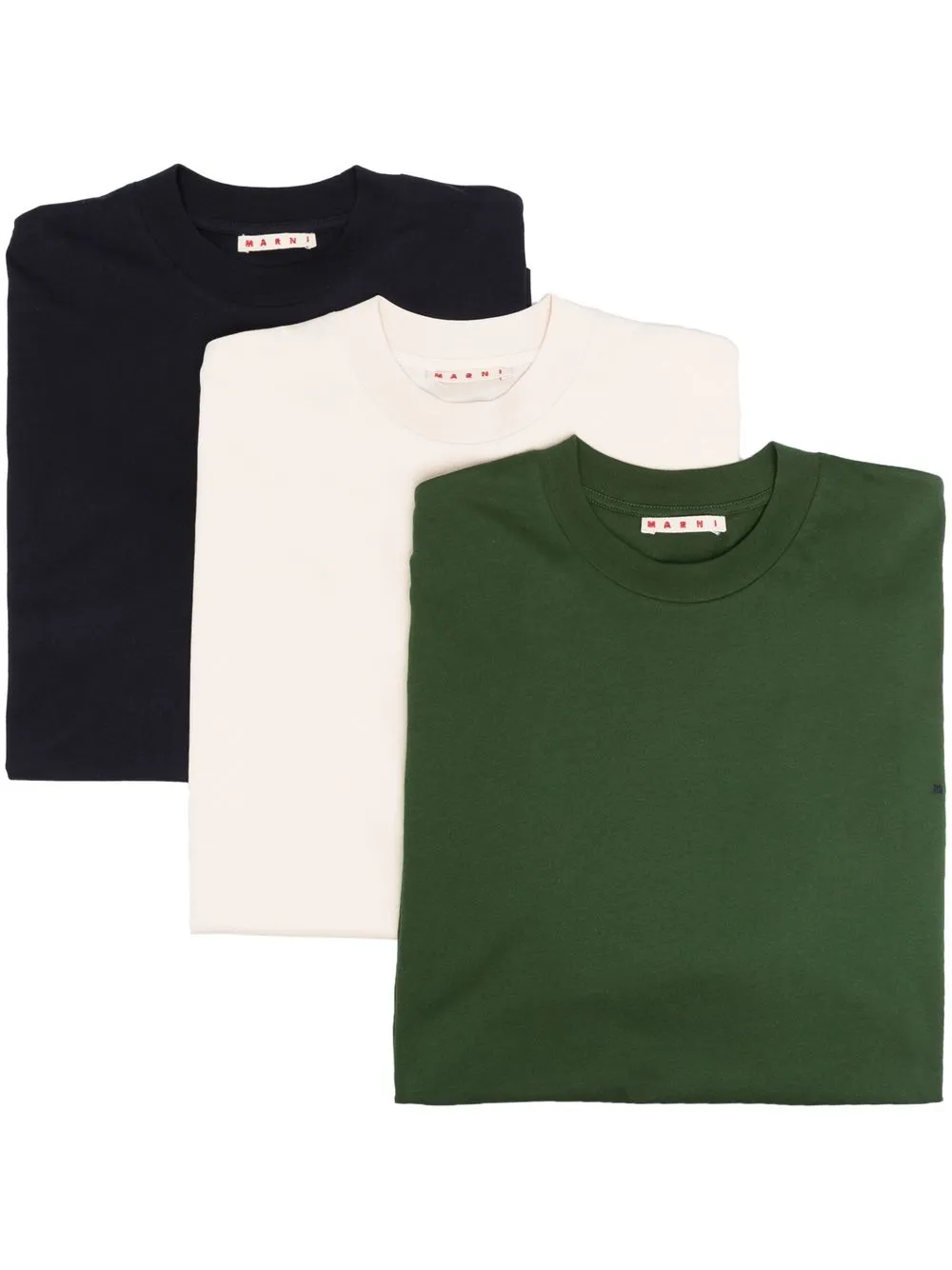 

Marni juego de tres playeras con logo estampado - Azul