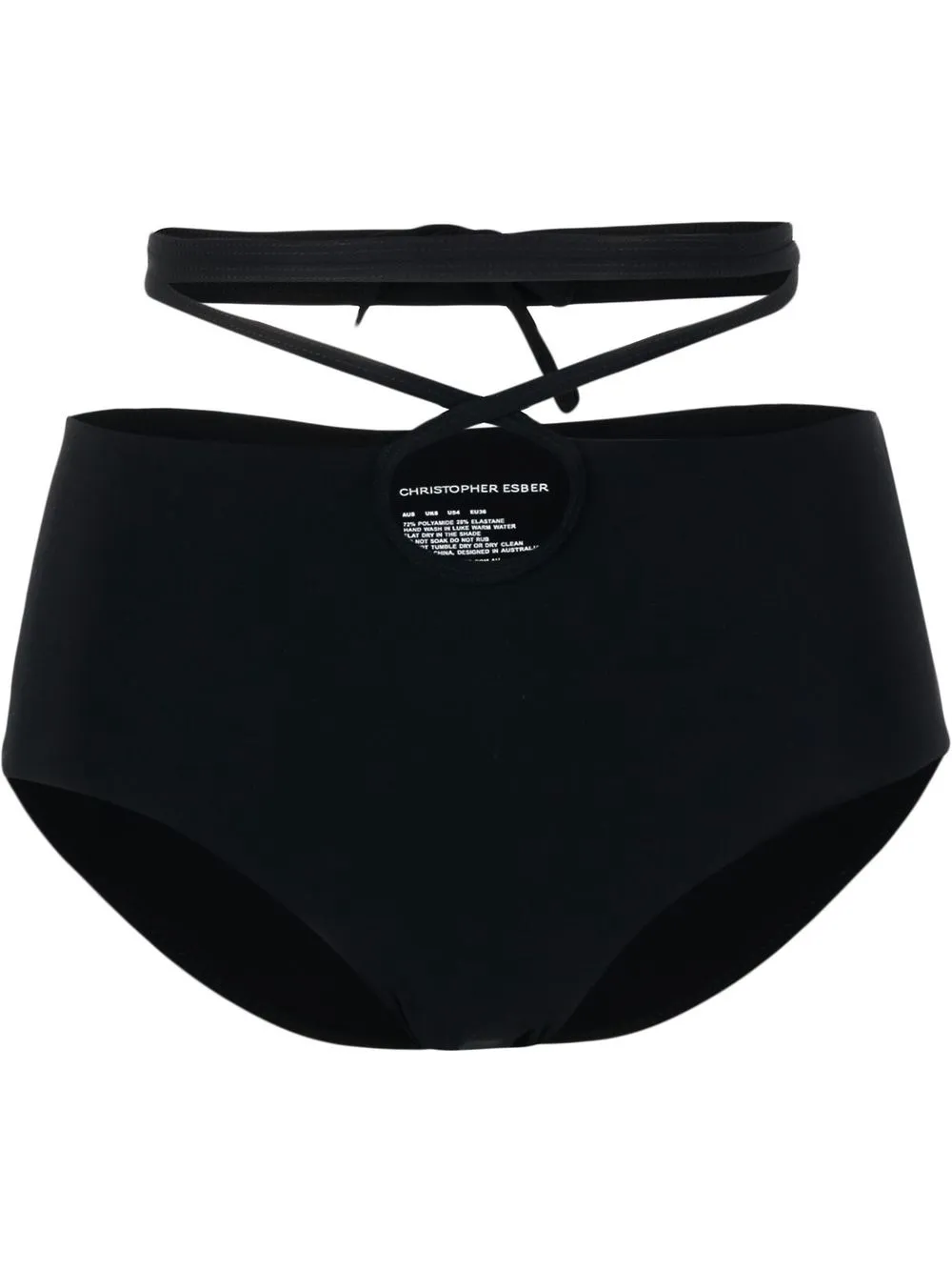 

Christopher Esber bikini bottom con cintura cruzada - Negro