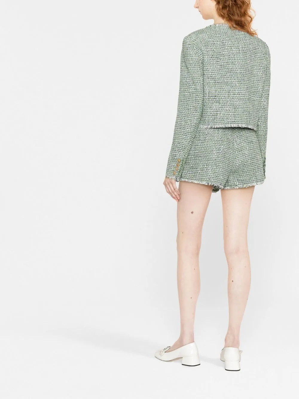 【送料&関税込】self-portrait Self Portrait Tweed Jacket Wit Self-portrait Embellished Bouclé Tweed Jacket Pastel Self