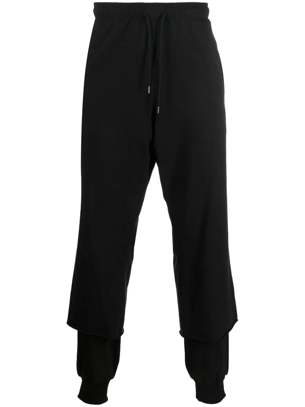 

424 straight-leg layered track pants - Black