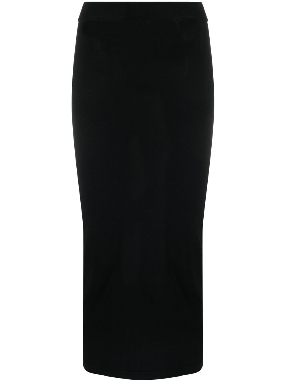 There Was One Contrasting-trim Knitted Midi Skirt In Black