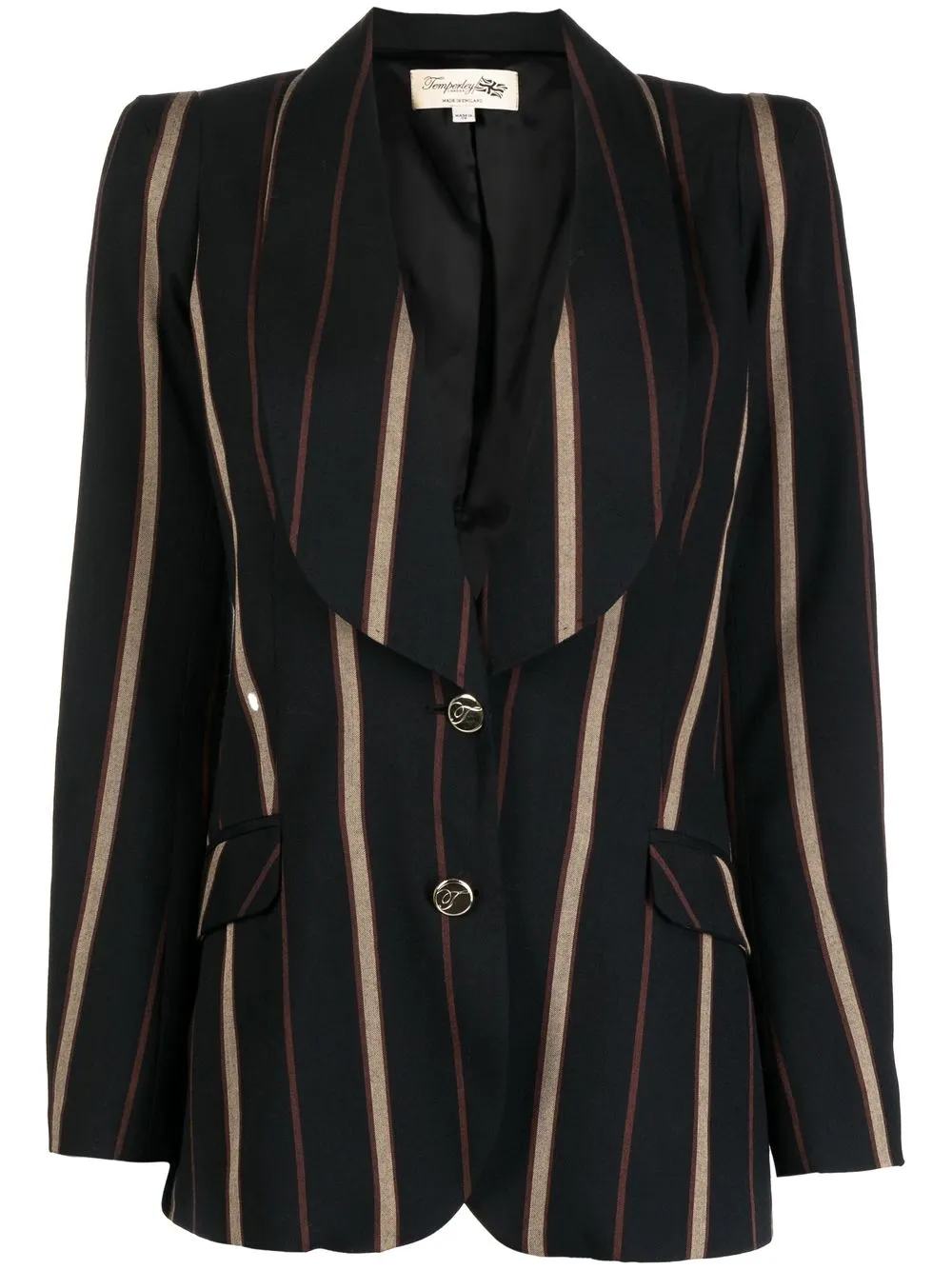 

Temperley London merino-wool striped blazer - Black
