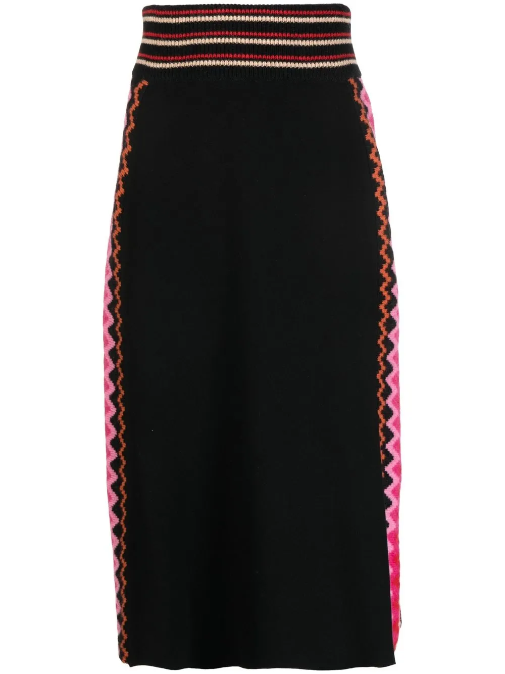 

Temperley London chevron-print midi-skirt - Black
