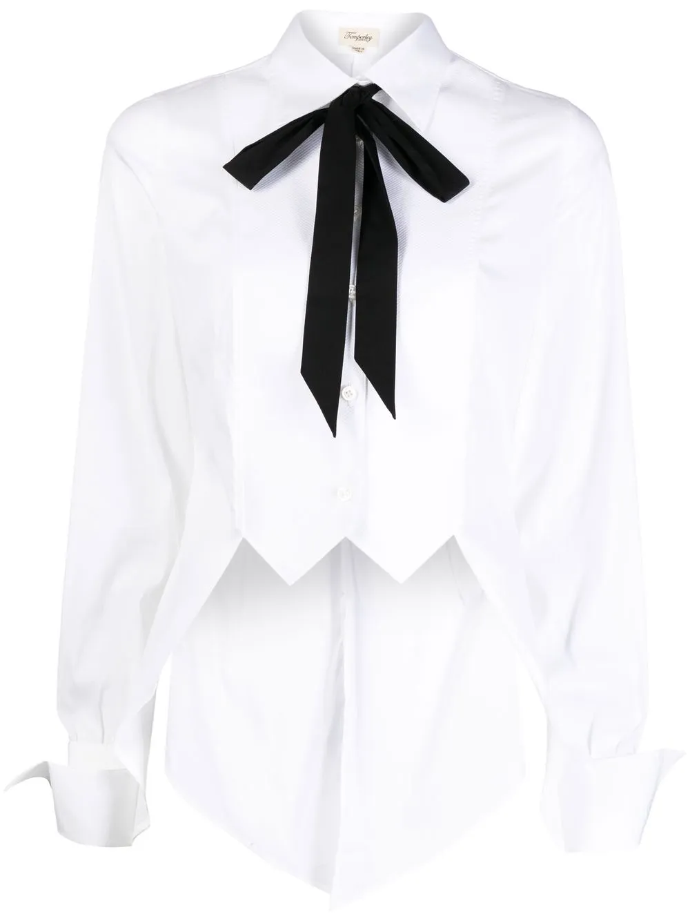 

Temperley London asymmetric bow-detail shirt - White