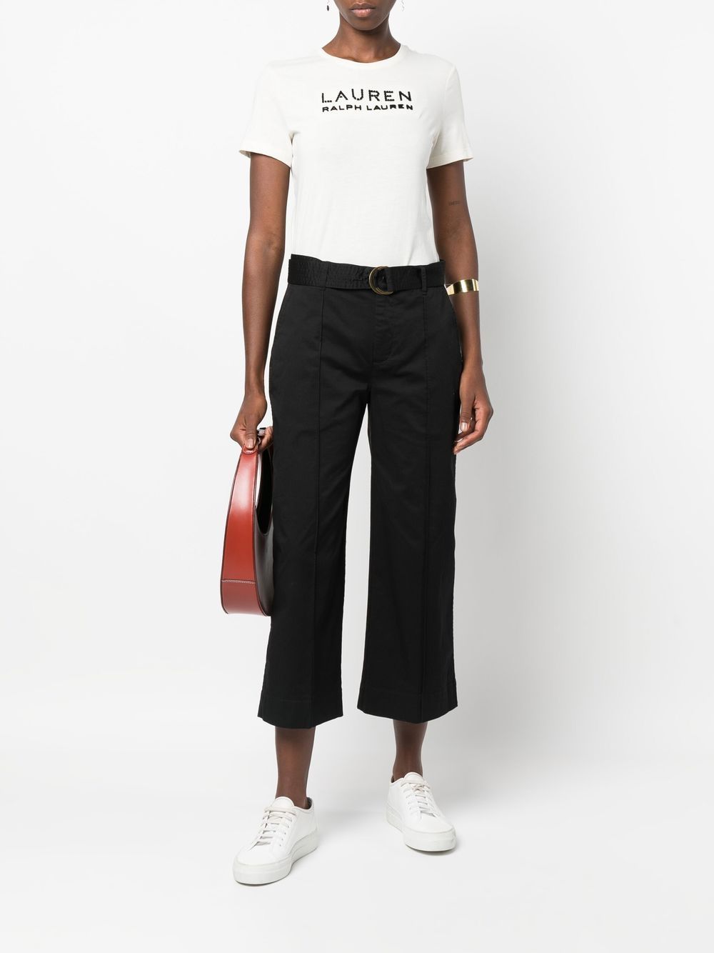 Lauren Ralph Lauren Brienda belted cropped trousers – Black