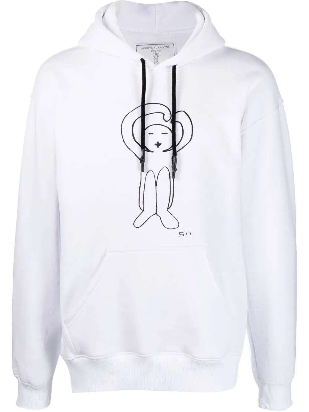 

Société Anonyme graphic-print cotton hoodie - White