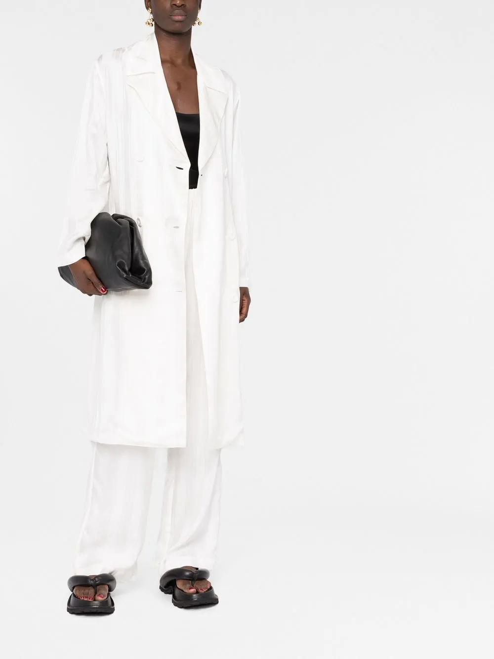 There Was One Trenchcoat met enkele rij knopen - Wit