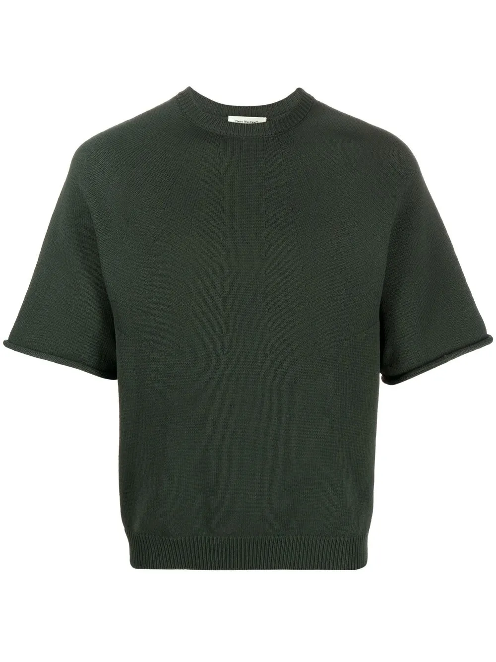 

There Was One stripe-detail crew-neck knitted T-shirt - Green