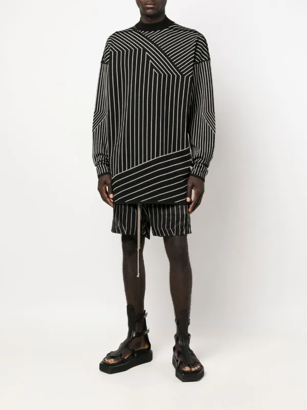 Rick Owens ストライプ プルオーバー | ブラック | FARFETCH JP