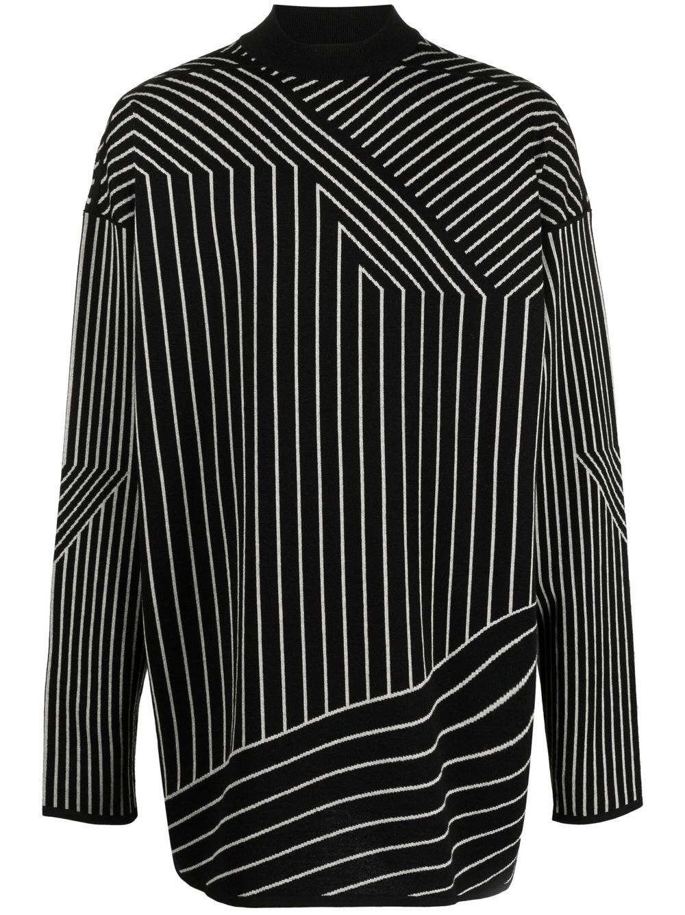 Shop Rick Owens Multi-stripe Virgin Wool Jumper In Black