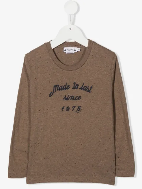 Bonpoint embroidered-slogan long-sleeve T-shirt