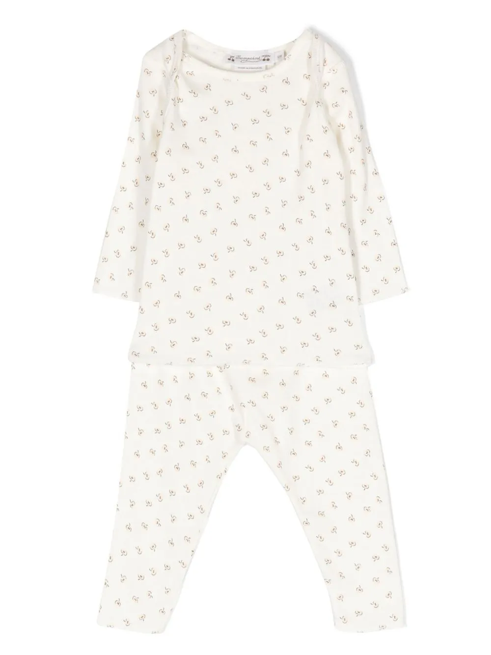 

Bonpoint pijama con estampado floral - Blanco