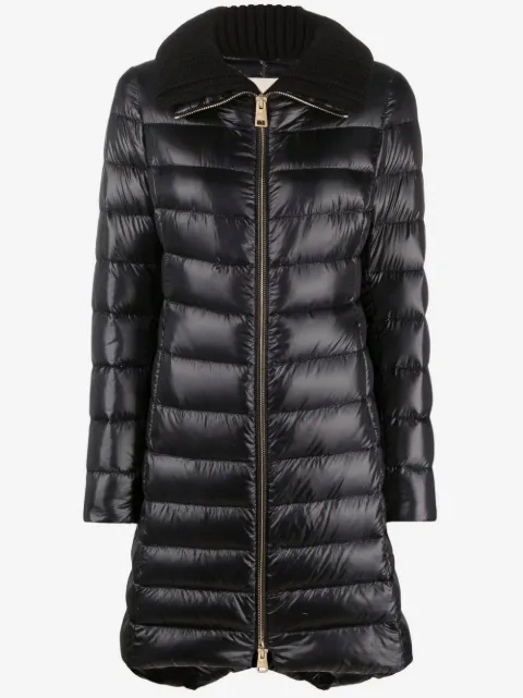 Herno knitted-collar padded coat