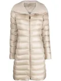 Herno knitted-collar padded coat - Neutrals