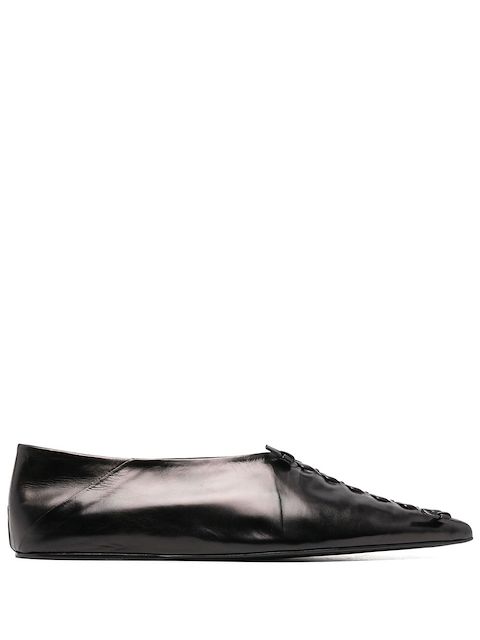 Jil Sander knot-detailing leather ballerina shoes