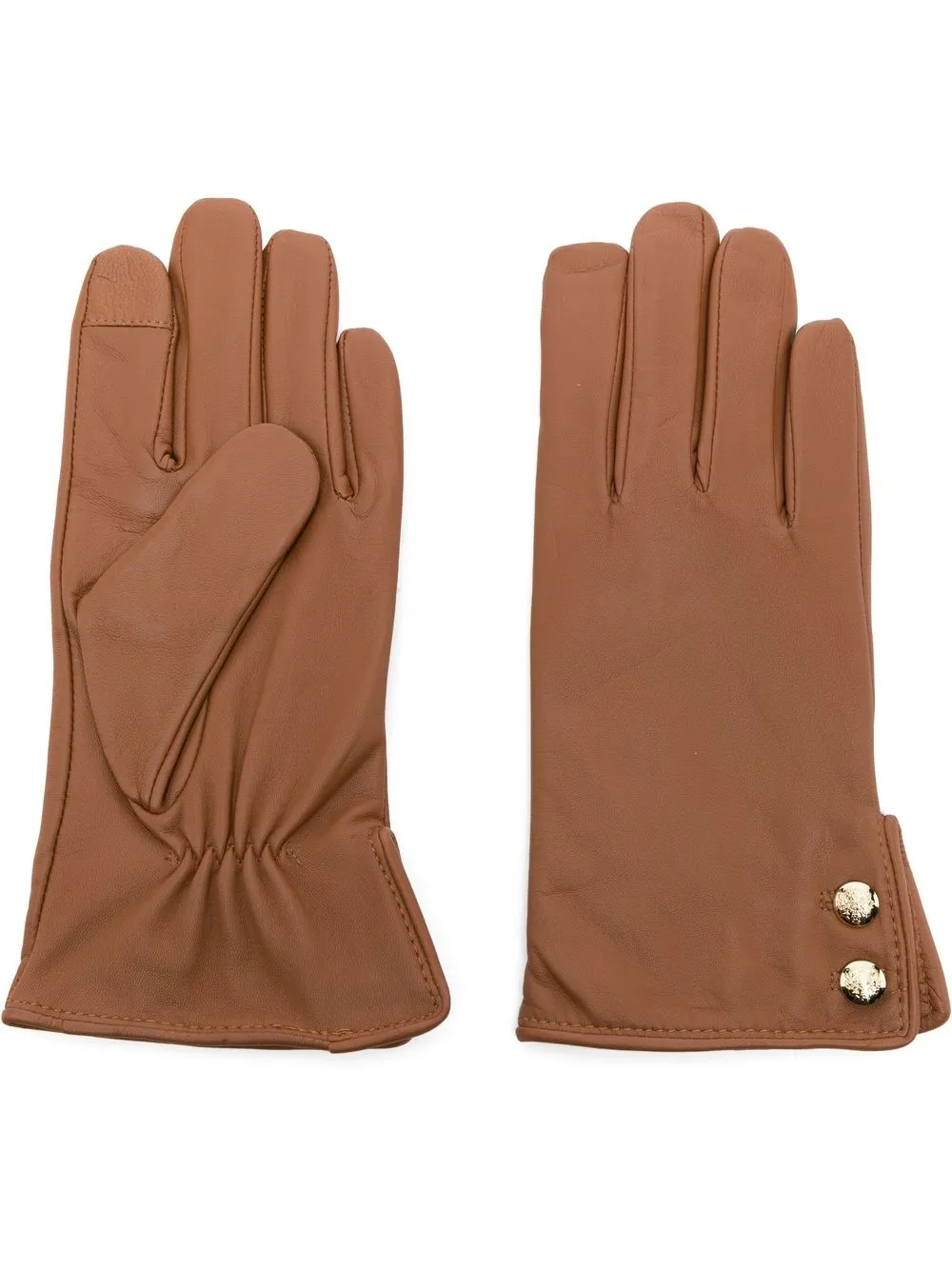 

Lauren Ralph Lauren button-fastening leather gloves - Brown