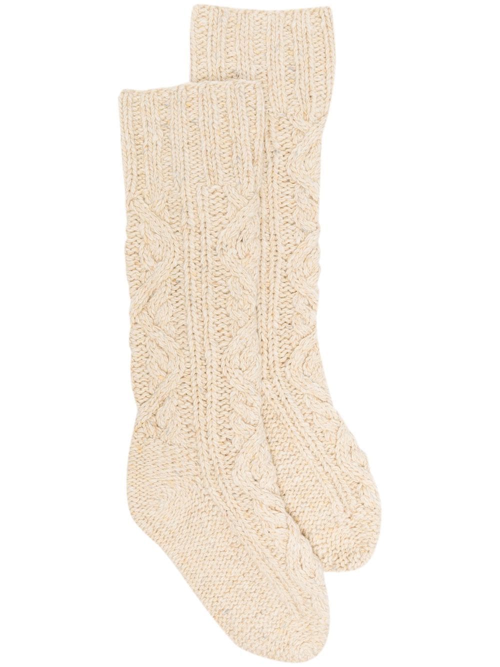 Jil Sander Cable-knit Ankle Socks In Neutrals