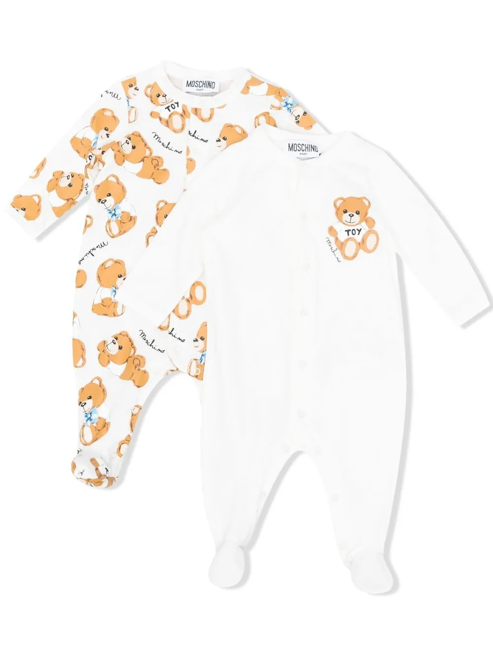 

Moschino Kids set de mameluco con estampado Teddy Bear - Blanco