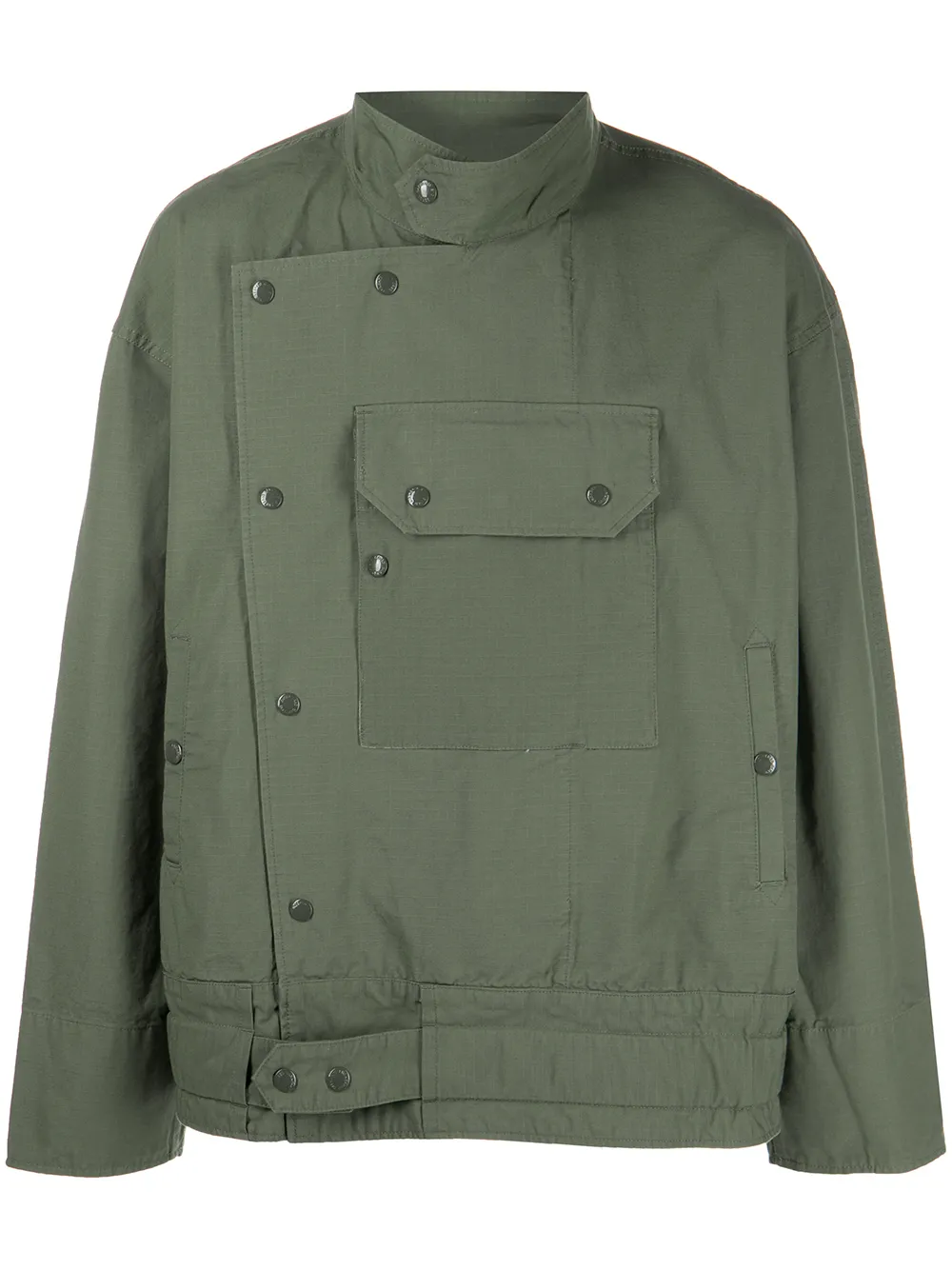 

Engineered Garments chamarra con cierre descentrada - Verde