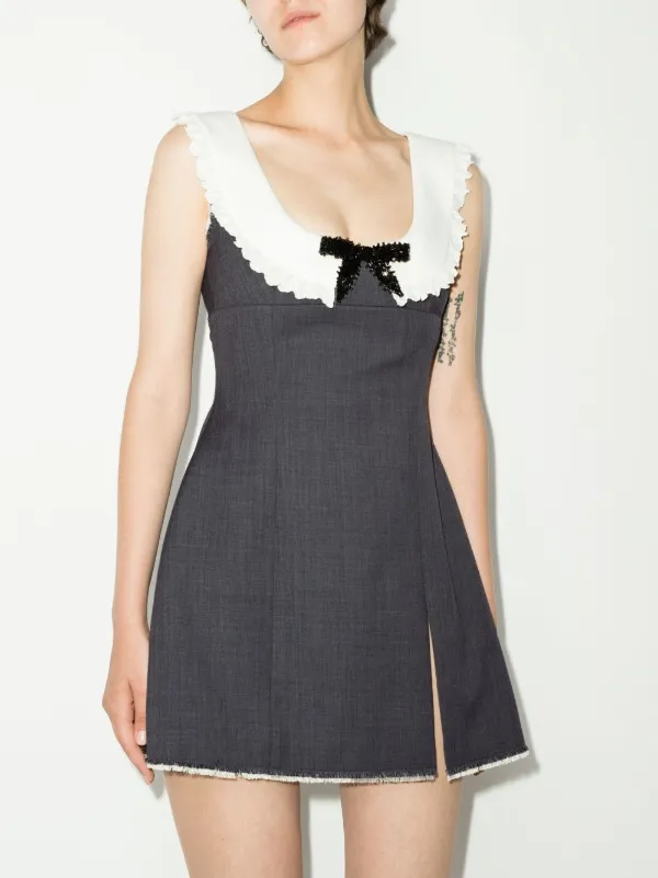 【お気にいる】 Sleeveless bow-detail SHUSHU/TONG Dress CA FARFETCH | Grey | キャラクターグッズ