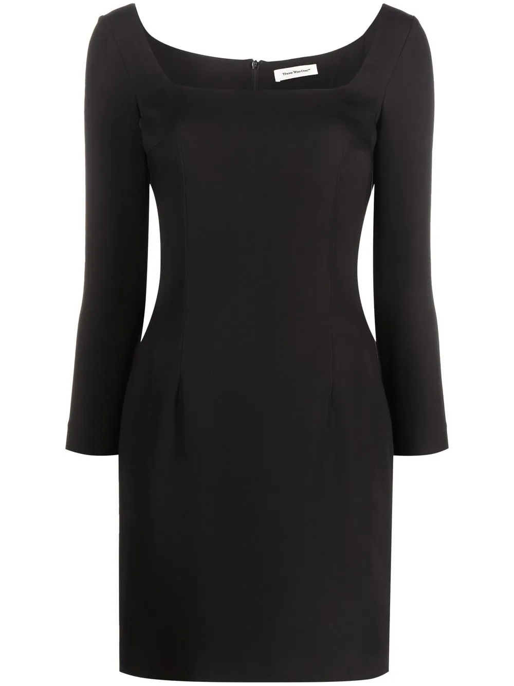 

There Was One long-sleeve square-neck dress - Black