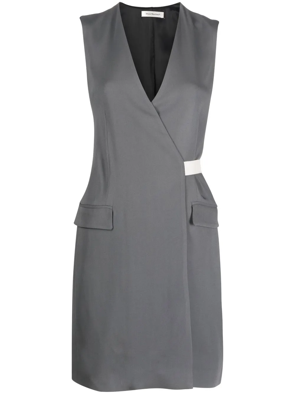 

There Was One sleeveless wrap dress - Grey