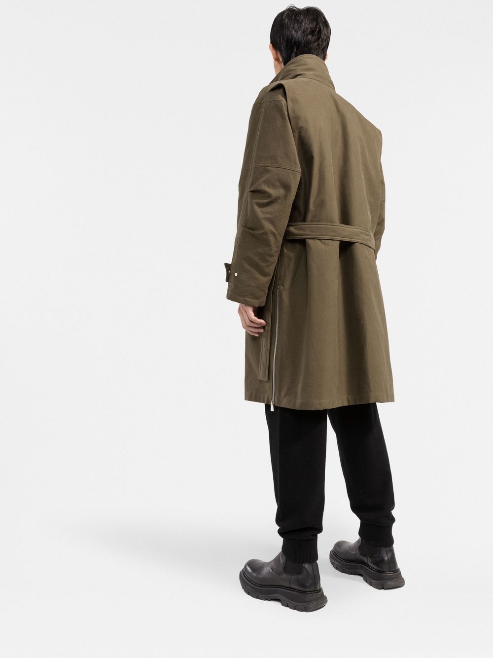 Shop There Was One Hooded Cotton Parka Coat In Green