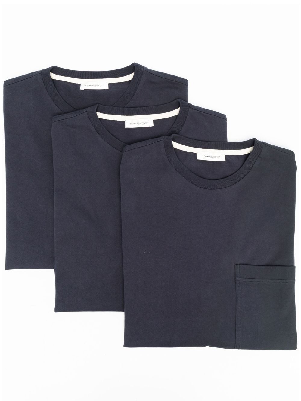 There Was One short-sleeve organic-cotton T-shirt (pack of 3) - Blue