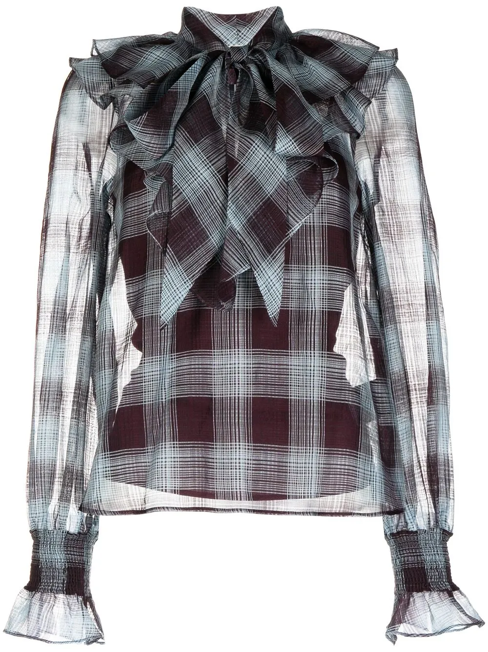 

Temperley London check pussy-bow blouse - Multicolour