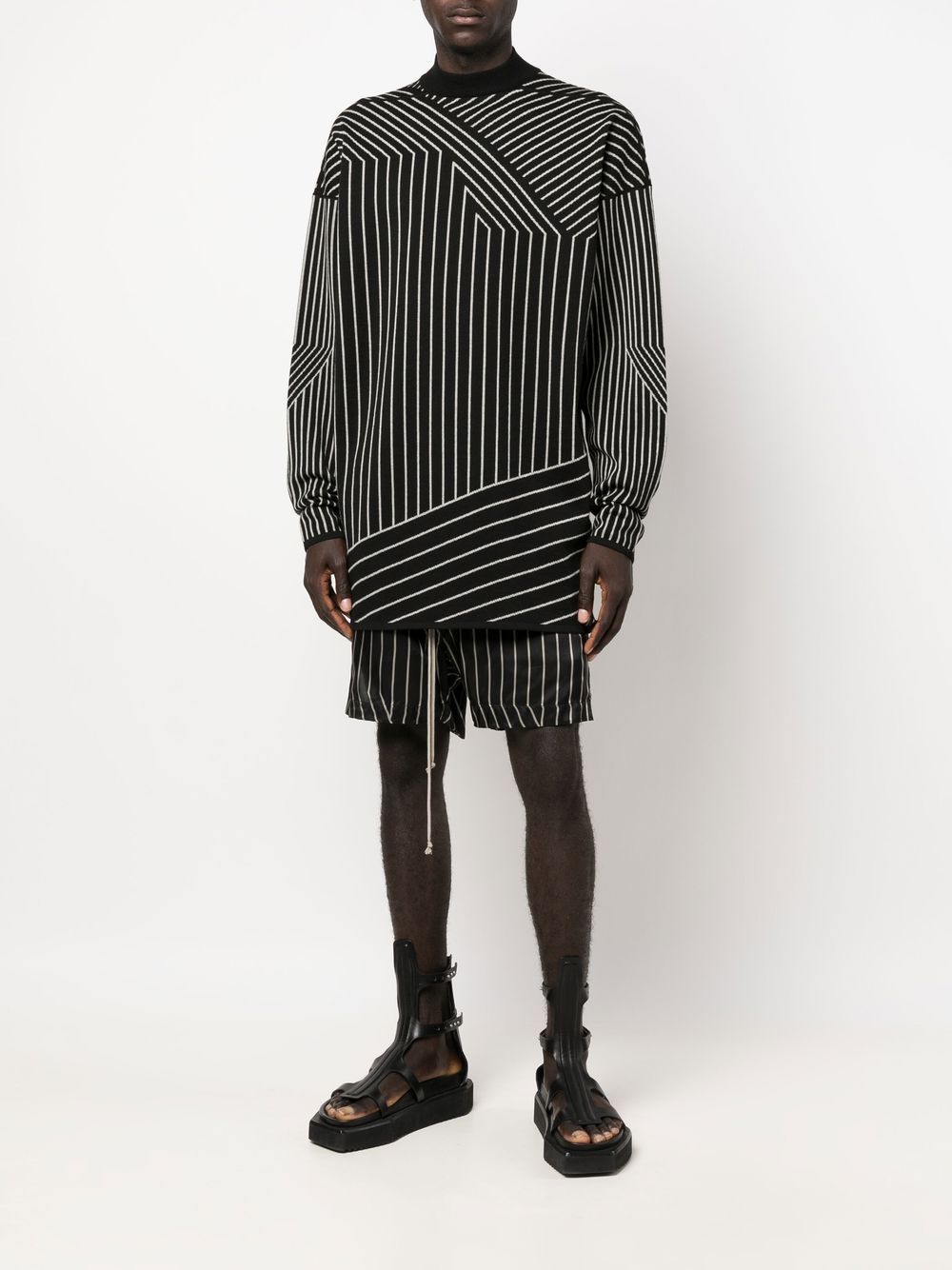 Rick Owens Gestreepte boxershorts - Zwart