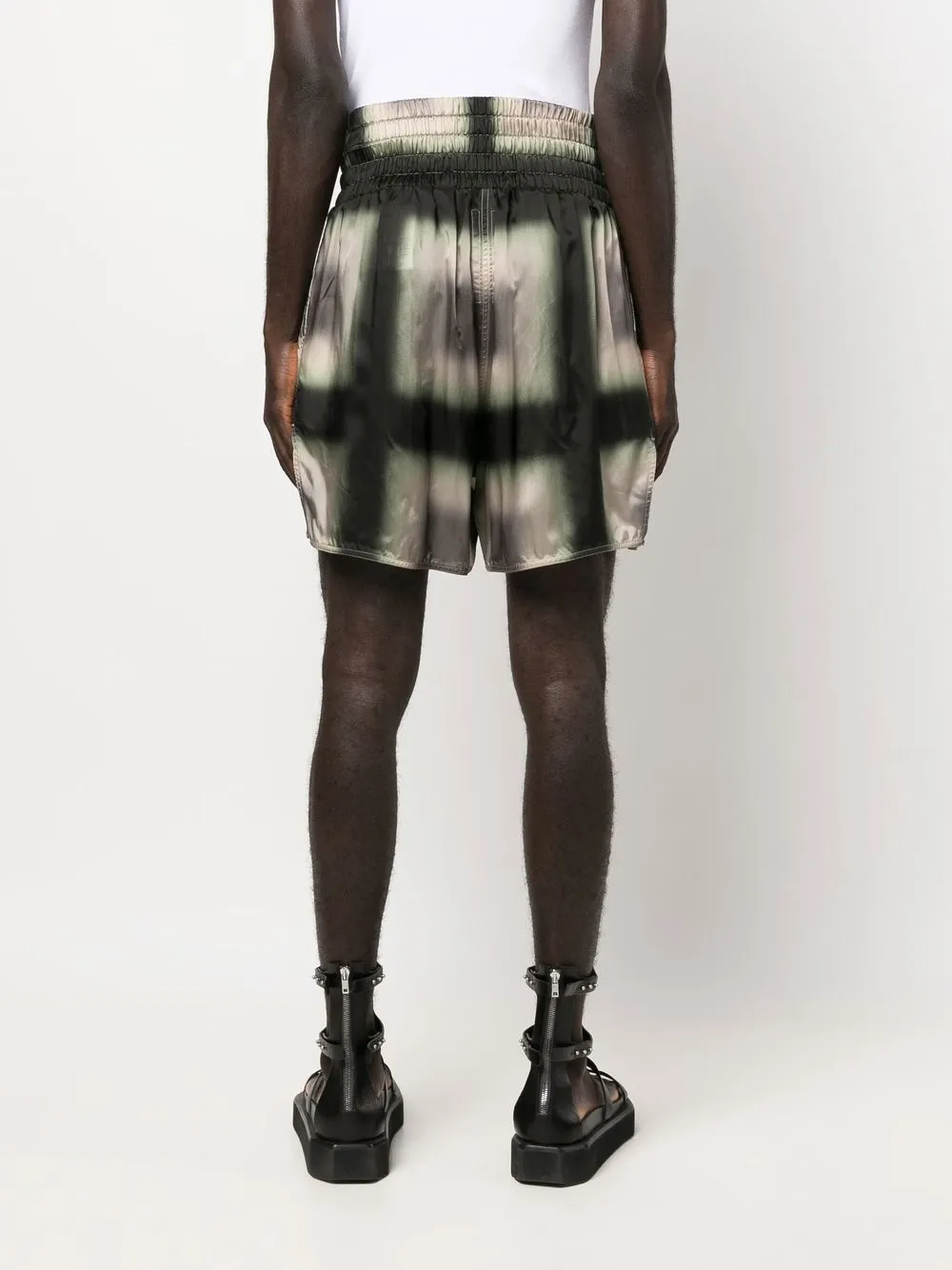 Rick Owens Badeshorts Mit Geometrischem Print In Neutrals