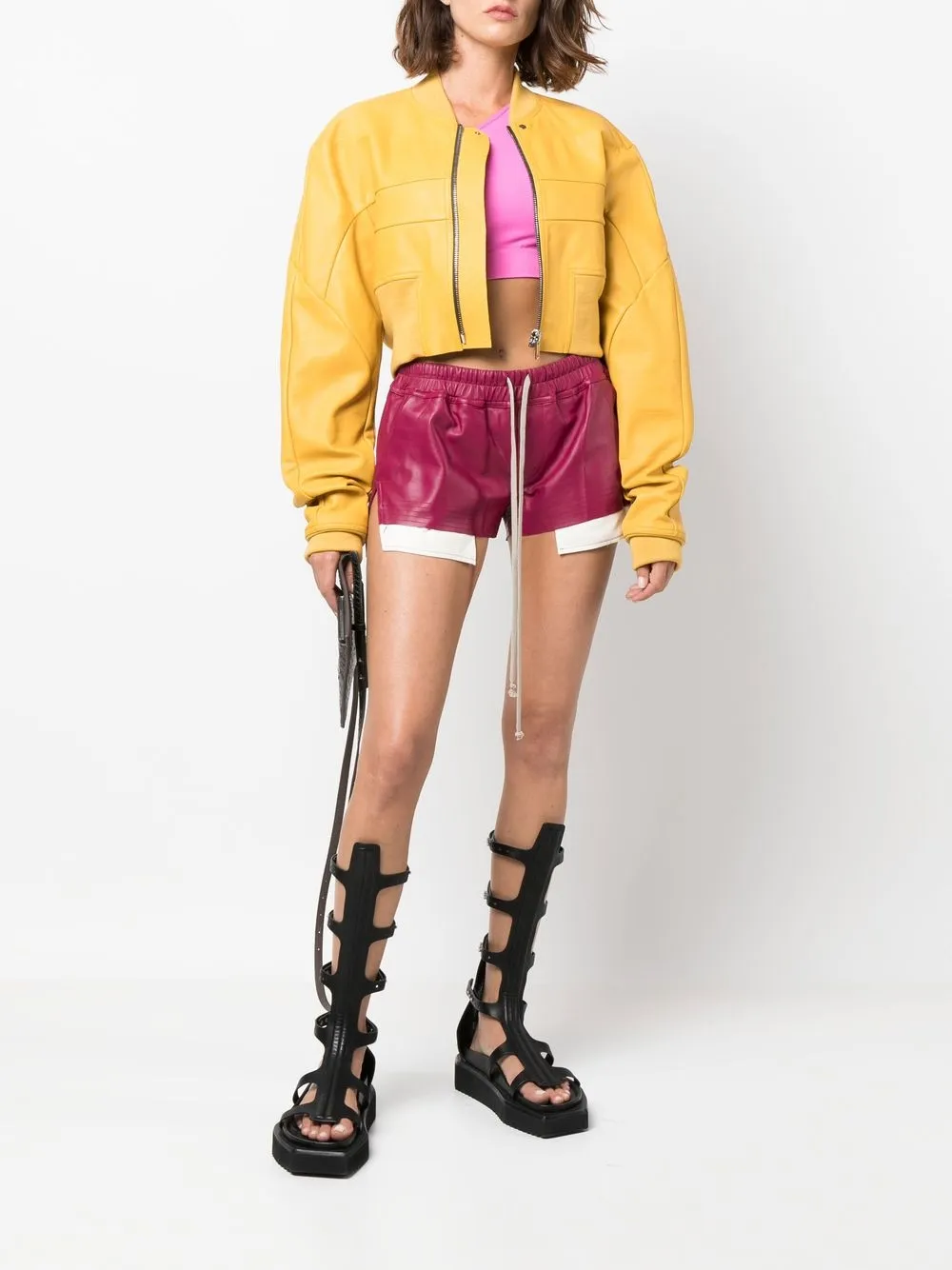 Rick Owens Shorts met contrasterende zak - Roze