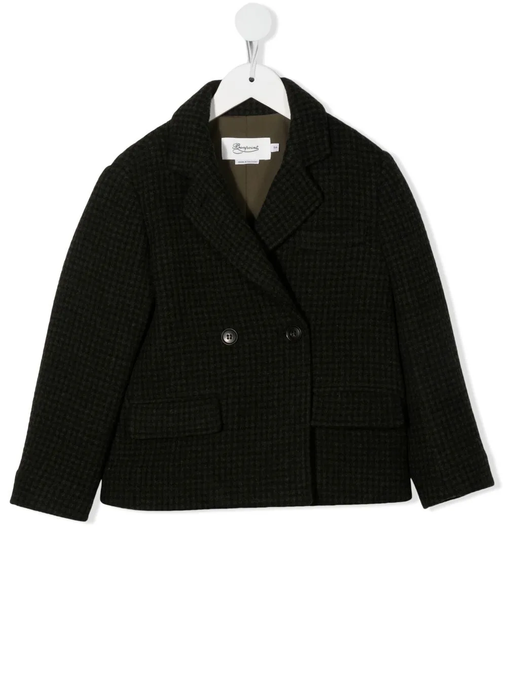 

Bonpoint Tiya checked double-breasted jacket - Green