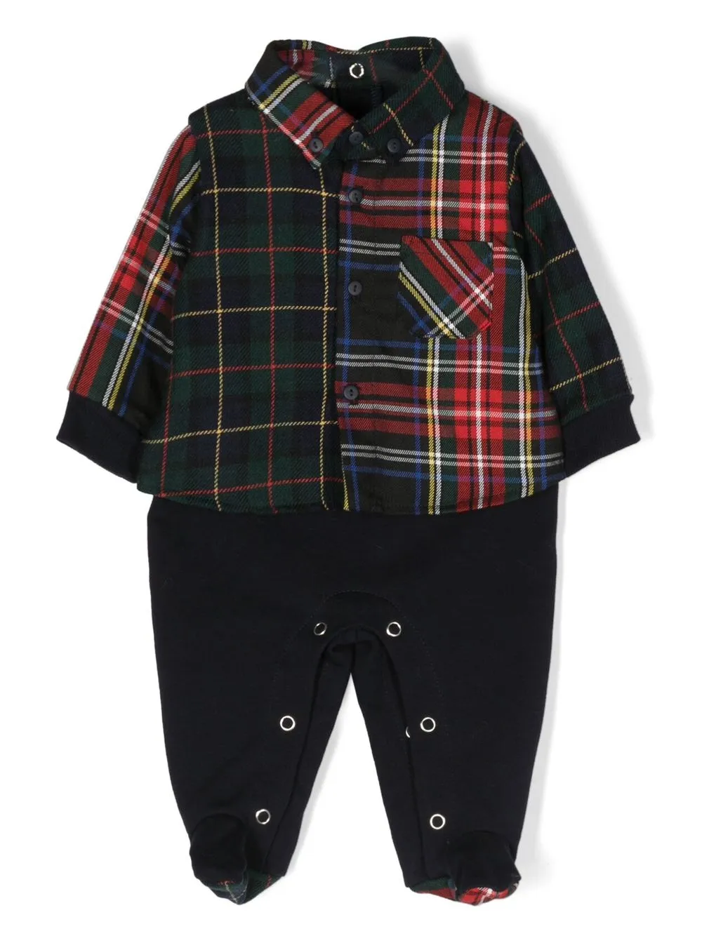 

Lapin House check-pattern long-sleeved bodie - Green