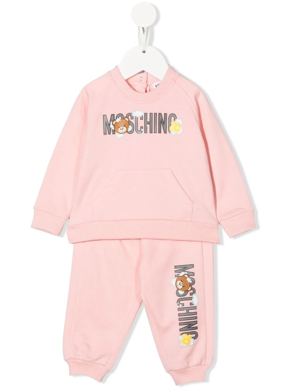 

Moschino Kids traje deportivo con logo estampado - Rosado