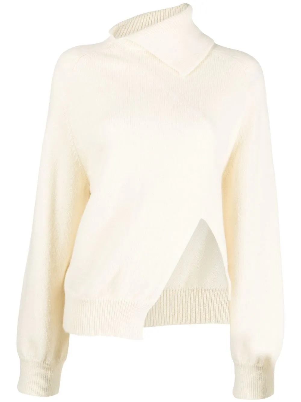 

Róhe front-slit roll neck jumper - White