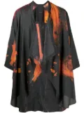 Julius tie-dye open-front shirt - Black