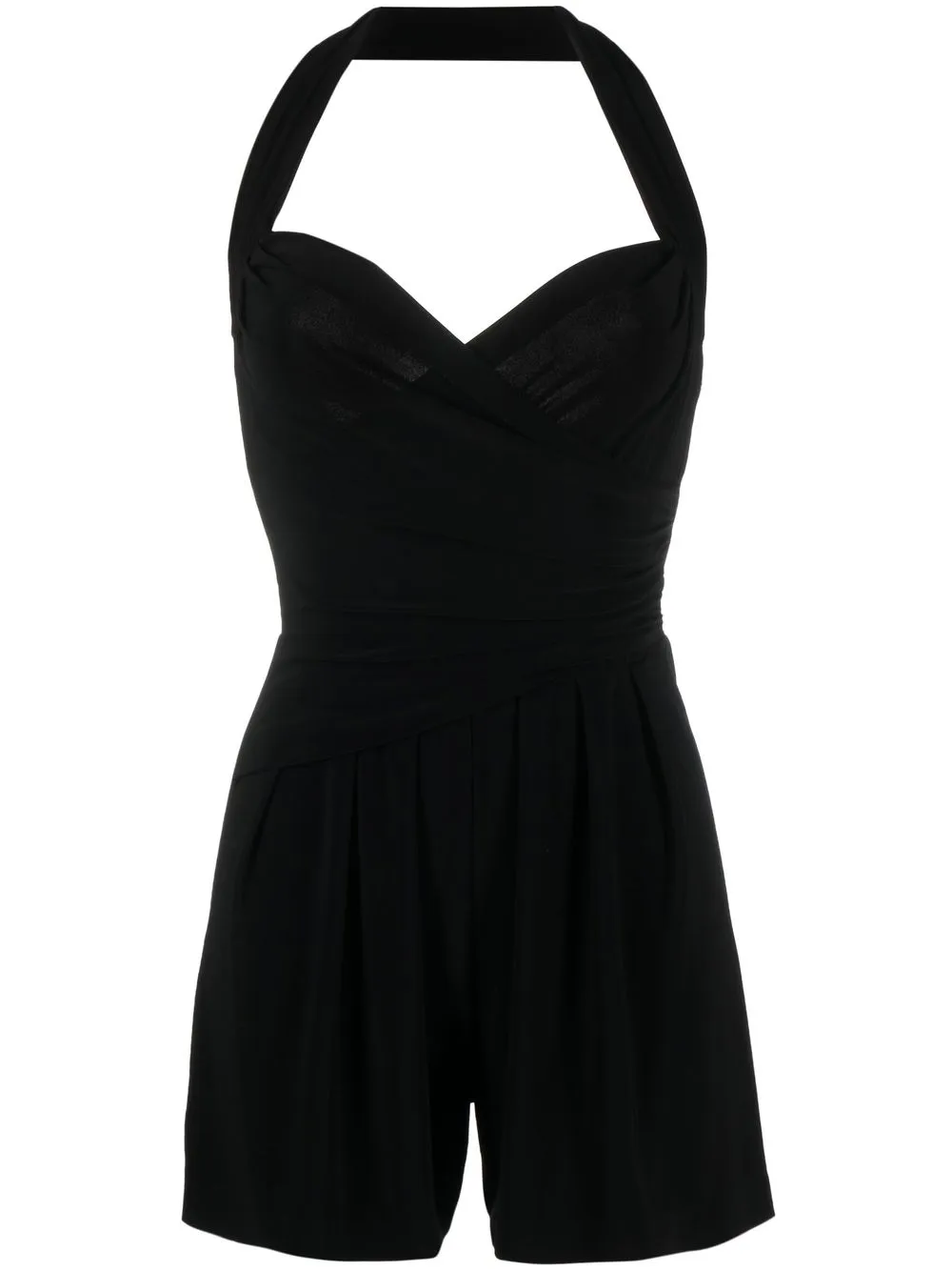 

Norma Kamali jumpsuit corto Cayla con cuello halter - Negro