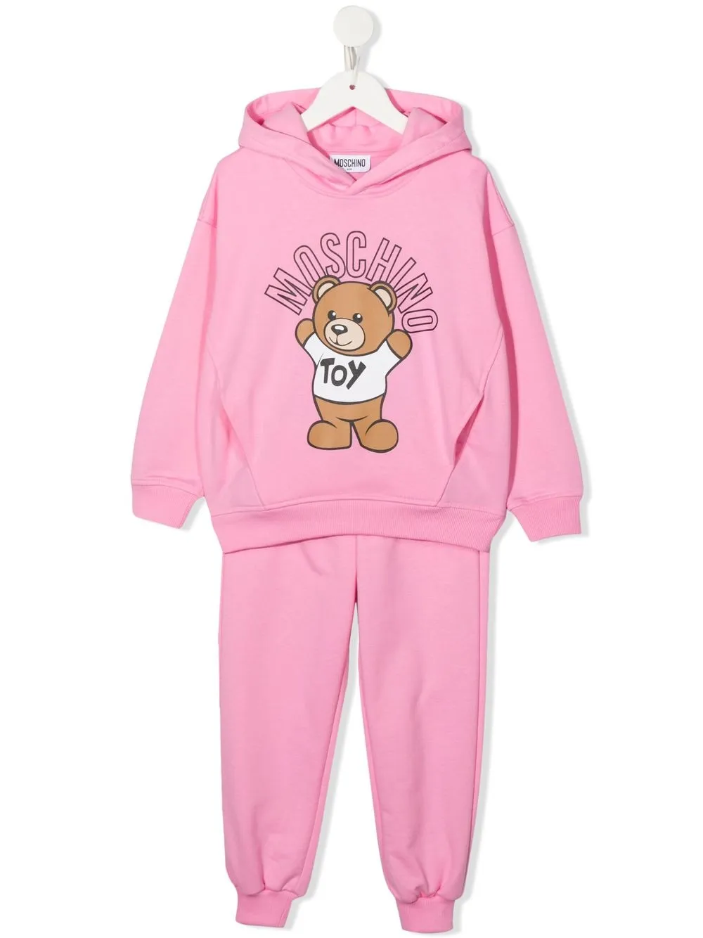 

Moschino Kids traje deportivo con motivo Teddy Bear - Rosado