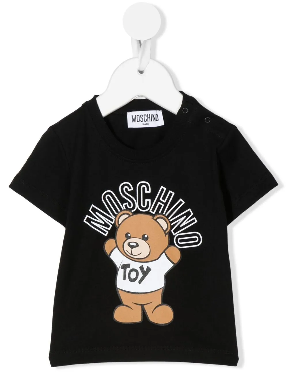 

Moschino Kids playera con logo estampado - Negro