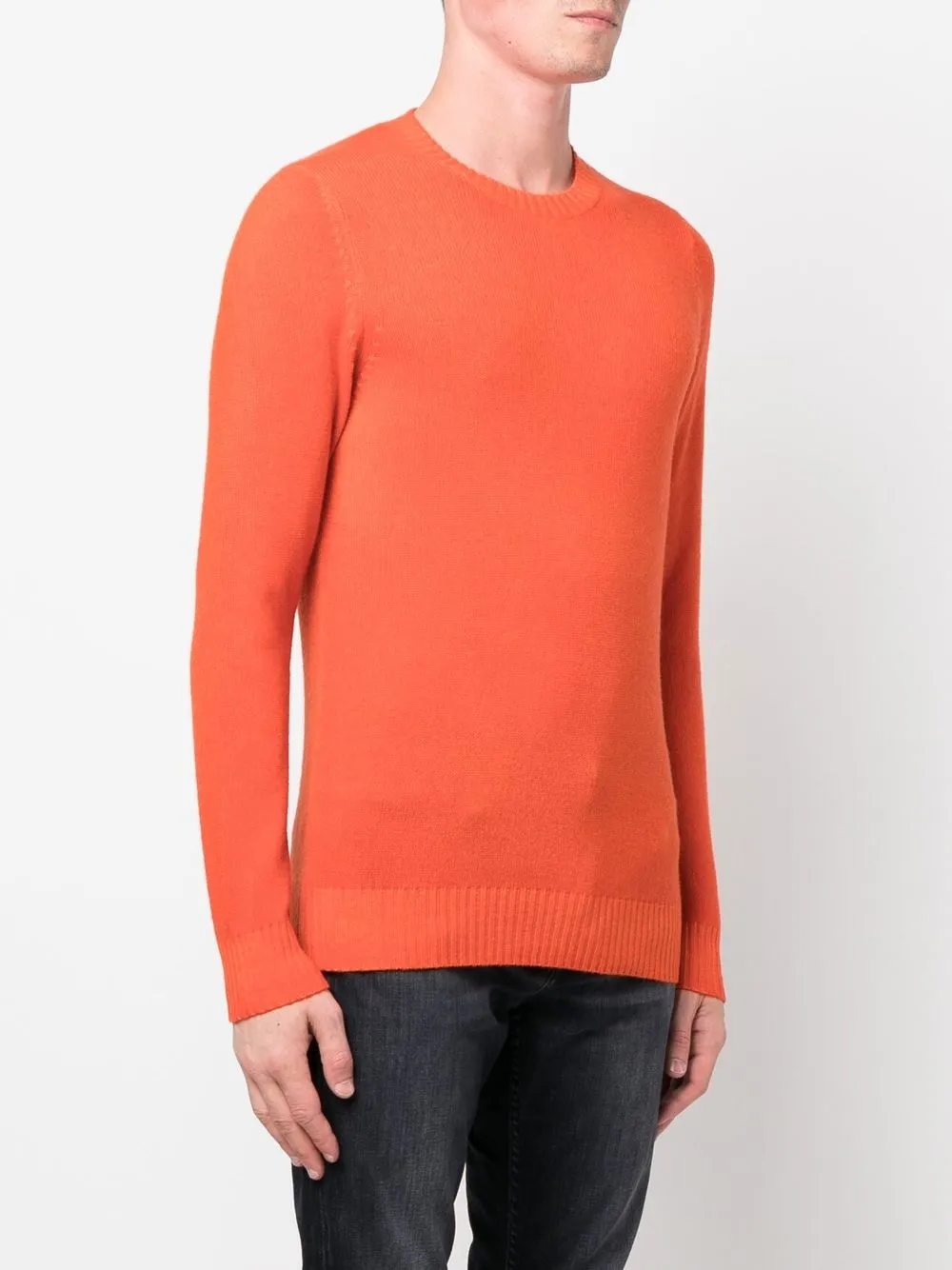  Malo Strickpullover Mit Rundem Ausschnitt   Orange 