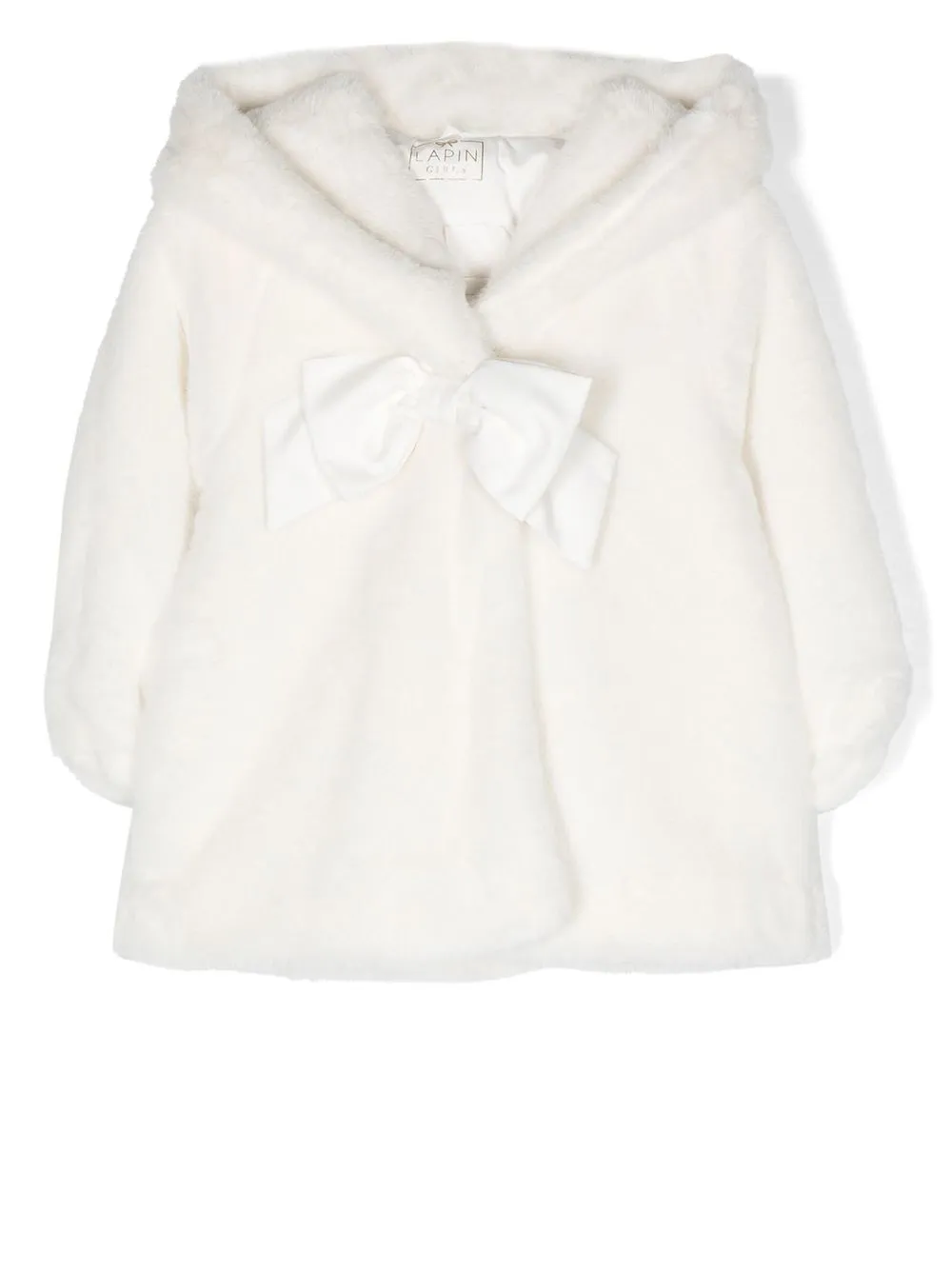 

Lapin House bow-detail faux-fur jacket - White