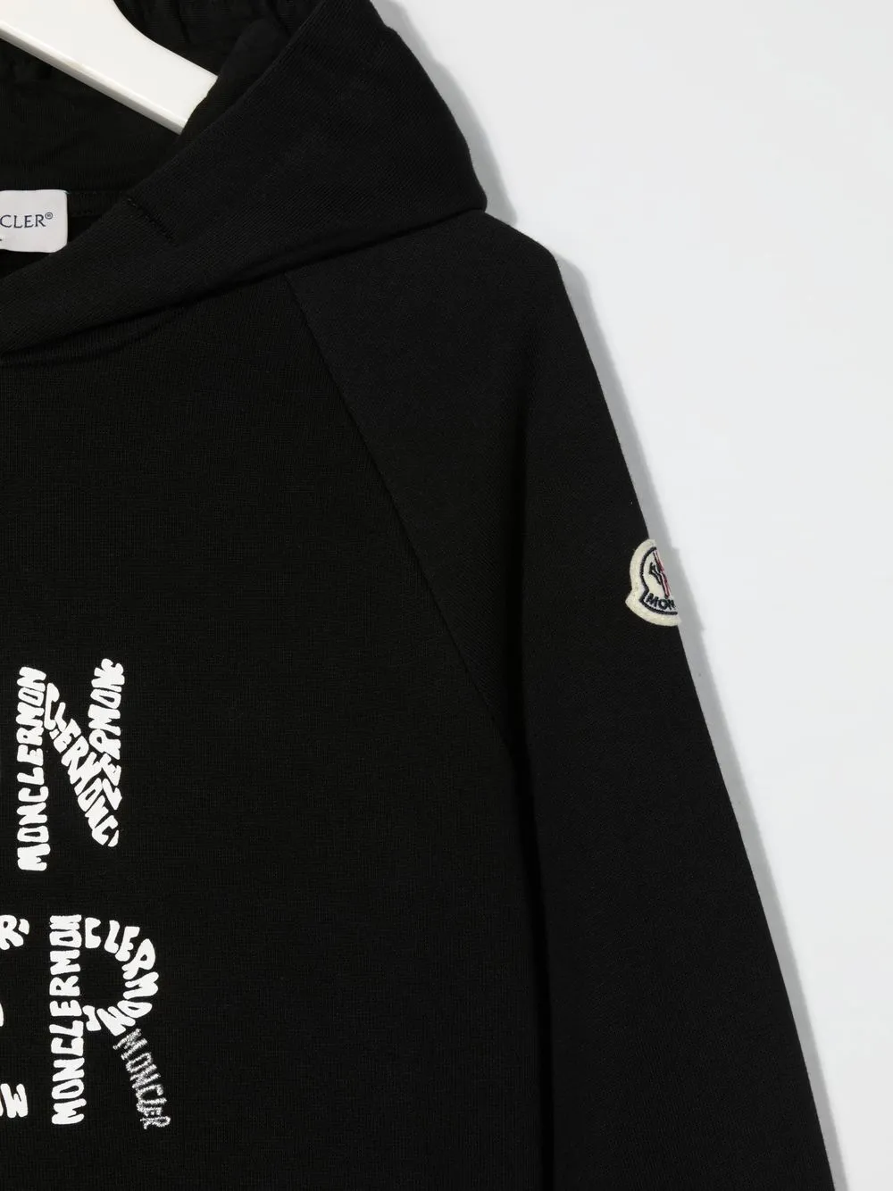  Moncler Enfant Hoodie Mit Logo Print   Schwarz 