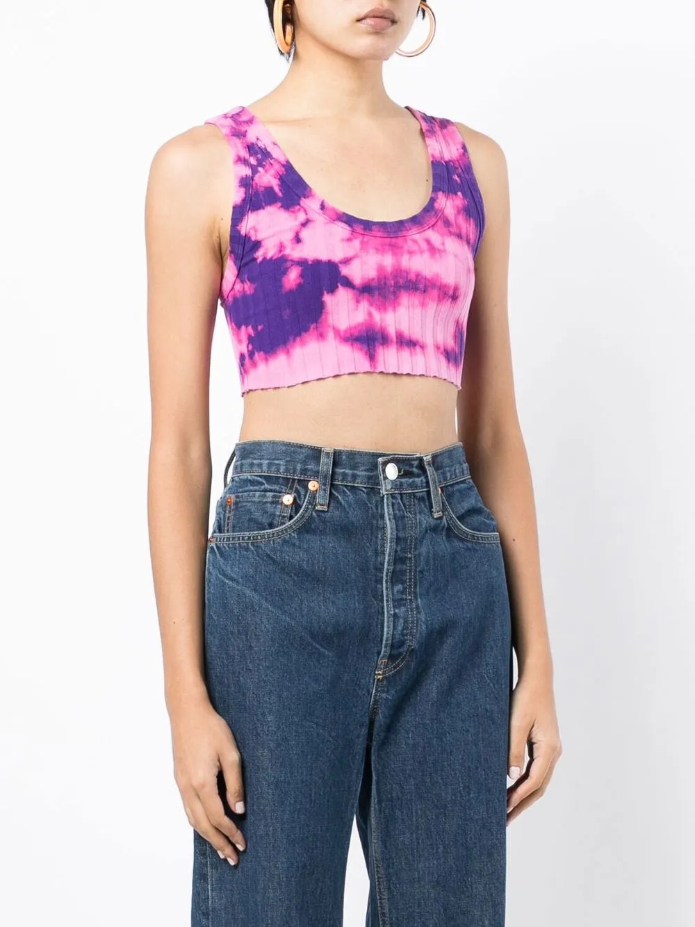 Cotton Citizen tiedye Print Cropped Top Farfetch