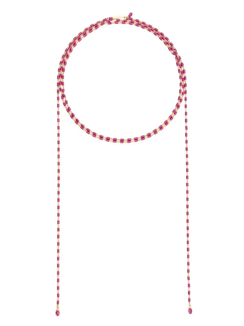 

Isabel Marant collar cruzado con mostacillas - Rosado