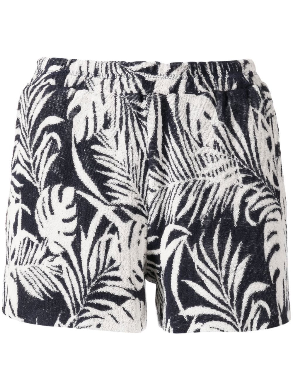 

The Upside leaf-print terrycloth shorts - Black