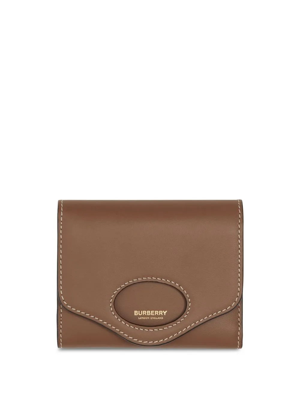 

Burberry logo-print contrasting-stitch wallet - Brown