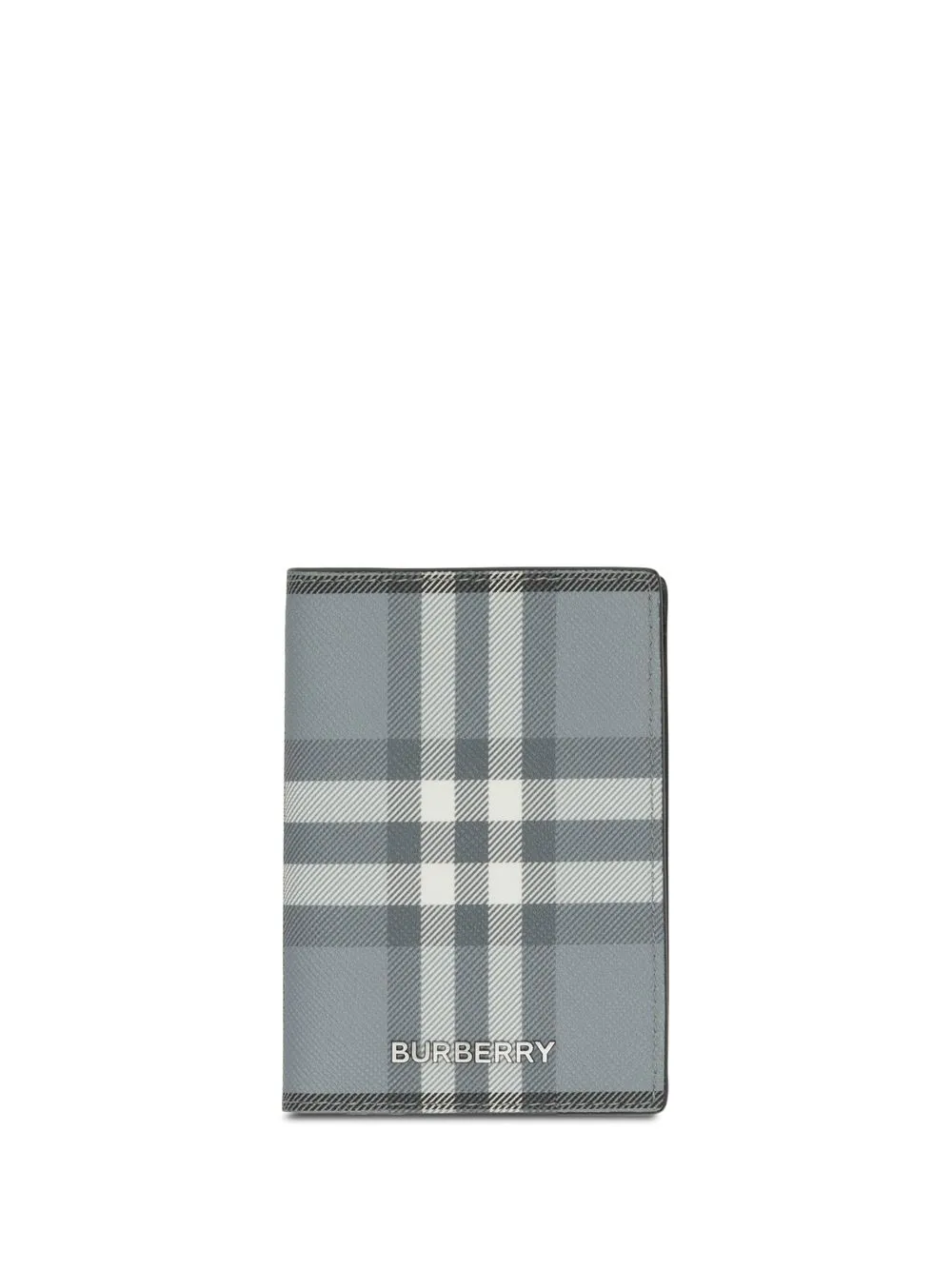 

Burberry logo-plaque check-pattern wallet - Grey