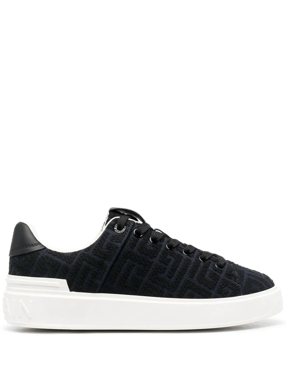 

Balmain B-Court embossed-monogram sneakers - Black